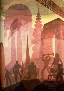 Building Stately Mansions, Aaron Douglas (1944)