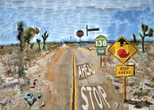 "Pearblossom Highway" Photographic collage-David Hockney (1986)
